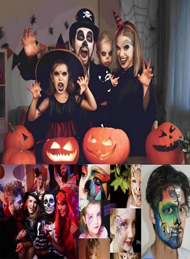 Deepcolorpy Face Body Painting Kit for Kids,Washable Safe Facepaint Makeup Party Pack Including CrayonsPlettes Brushes Pad Stencils for Halloween School Events Birthday Makeup Party Supplier - Image 4